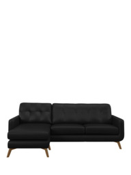 John Lewis Barbican LHF Chaise Leather Sofa, Light Leg - thumbnail 5
