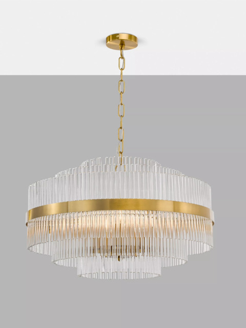 John Lewis Shiminista Large Chandelier Pendant Ceiling Light, Matte Brass - image 1