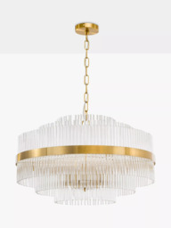 John Lewis Shiminista Large Chandelier Pendant Ceiling Light, Matte Brass - thumbnail 3