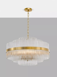 John Lewis Shiminista Large Chandelier Pendant Ceiling Light, Matte Brass - thumbnail 1