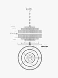 John Lewis Shiminista Large Chandelier Pendant Ceiling Light, Matte Brass - thumbnail 2