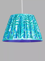 John Lewis + Matthew Williamson Peacock Tapered Lampshade, Blue - thumbnail 1