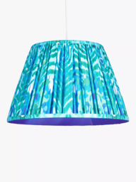 John Lewis + Matthew Williamson Peacock Tapered Lampshade, Blue - thumbnail 3