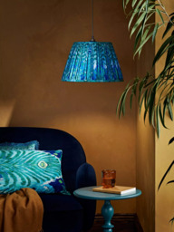 John Lewis + Matthew Williamson Peacock Tapered Lampshade, Blue - thumbnail 2