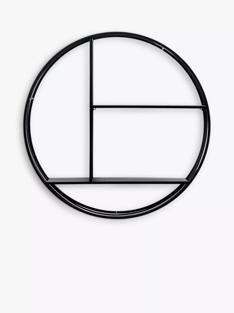 Gallery Direct Watts Round Metal Frame Wall Shelving Unit, 74cm, Black - image 1