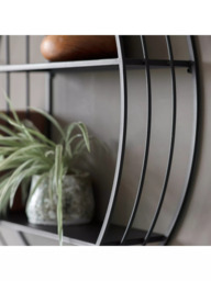 Gallery Direct Watts Round Metal Frame Wall Shelving Unit, 74cm, Black - thumbnail 4