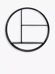 Gallery Direct Watts Round Metal Frame Wall Shelving Unit, 74cm, Black - thumbnail 1