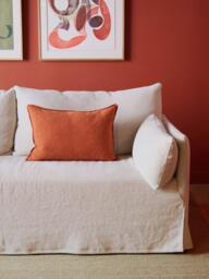 The Conran Shop Wallis Linen Cushion Cover, Brick - thumbnail 2