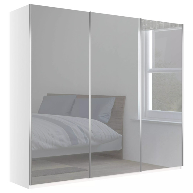 John Lewis Elstra 250cm Wardrobe with Mirrored Sliding Doors - image 1
