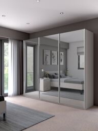 John Lewis Elstra 250cm Wardrobe with Mirrored Sliding Doors - thumbnail 2