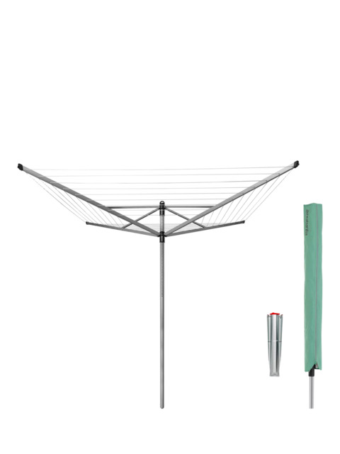 Brabantia Lift-O-Matic Rotary Clothes Outdoor Airer Washing Line, with Soil Spear and Cover, 60m - image 1