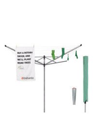 Brabantia Lift-O-Matic Rotary Clothes Outdoor Airer Washing Line, with Soil Spear and Cover, 60m - thumbnail 3
