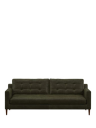 John Lewis Draper II Large 3 Seater Leather Sofa, Dark Leg - thumbnail 5