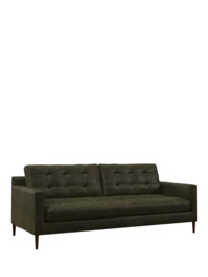John Lewis Draper II Large 3 Seater Leather Sofa, Dark Leg - thumbnail 1