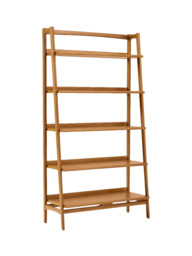 west elm Mid-Century Wide Wood Bookcase, Acorn - thumbnail 1