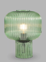 Där Demarius Ribbed Glass Table Lamp, Amber - thumbnail 1