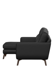 John Lewis Barbican LHF Chaise Leather Sofa, Dark Leg - thumbnail 3