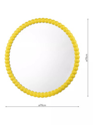 Där Ruan Bobbin Round Wood Frame Wall Mirror, 70cm - thumbnail 3