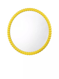 Där Ruan Bobbin Round Wood Frame Wall Mirror, 70cm