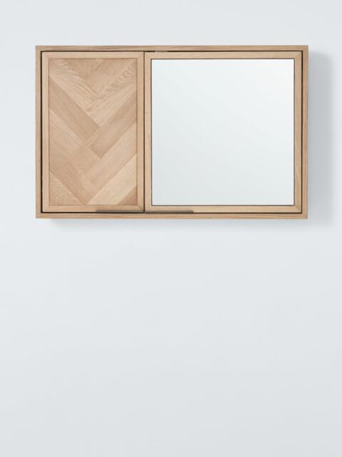 John Lewis Estate Mirrored Bathroom Cabinet, Oak - image 1