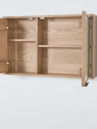 John Lewis Estate Mirrored Bathroom Cabinet, Oak - thumbnail 3