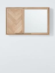 John Lewis Estate Mirrored Bathroom Cabinet, Oak - thumbnail 1