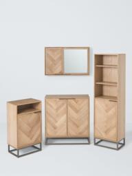 John Lewis Estate Mirrored Bathroom Cabinet, Oak - thumbnail 5