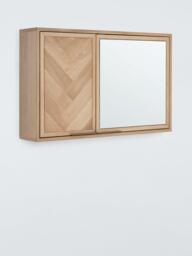John Lewis Estate Mirrored Bathroom Cabinet, Oak - thumbnail 2