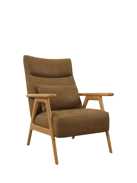 John Lewis Hendricks High Back Leather Accent Chair, Light Leg - image 1