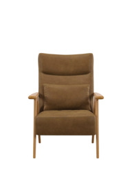 John Lewis Hendricks High Back Leather Accent Chair, Light Leg - thumbnail 5