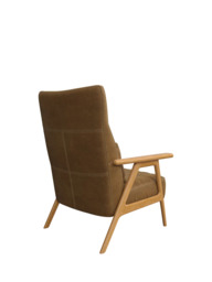 John Lewis Hendricks High Back Leather Accent Chair, Light Leg - thumbnail 4
