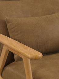John Lewis Hendricks High Back Leather Accent Chair, Light Leg - thumbnail 6