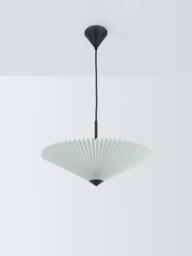 John Lewis Pleated Fan Pendant Ceiling Light, White - thumbnail 2