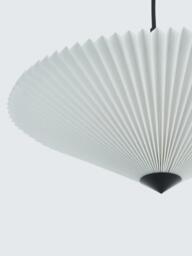 John Lewis Pleated Fan Pendant Ceiling Light, White - thumbnail 3