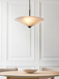 John Lewis Pleated Fan Pendant Ceiling Light, White - thumbnail 5
