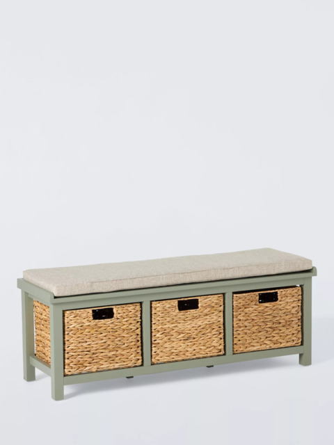John Lewis Wooden Country Shoe Bench with Storage, Sage - image 1
