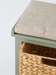 John Lewis Wooden Country Shoe Bench with Storage, Sage - thumbnail 3