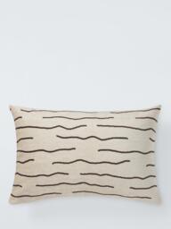 John Lewis Undulate Rectangular Cushion, Natural - thumbnail 1