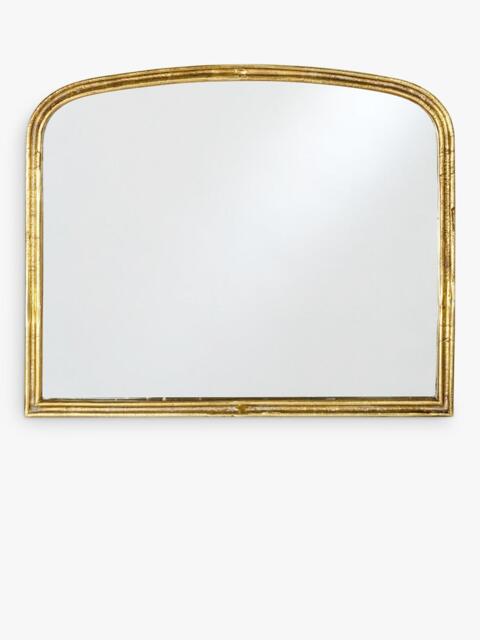 nkuku Almora Arched Metal Frame Wall Mirror, 65 x 80cm, Antique Brass - image 1