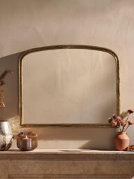 nkuku Almora Arched Metal Frame Wall Mirror, 65 x 80cm, Antique Brass - thumbnail 3