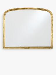 nkuku Almora Arched Metal Frame Wall Mirror, 65 x 80cm, Antique Brass - thumbnail 1