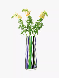 LSA International Folk Tall Glass Vase, H42cm, Green/Purple - thumbnail 2