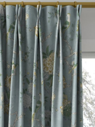 GP & J Baker Oriental Bird Made to Measure Curtains or Roman Blind, Soft Blue - thumbnail 4