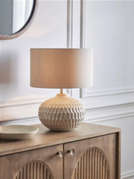 John Lewis Textured Ceramic Table Lamp, White Wash - thumbnail 2