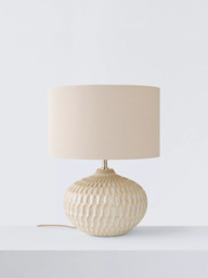 John Lewis Textured Ceramic Table Lamp, White Wash - thumbnail 3