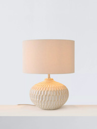 John Lewis Textured Ceramic Table Lamp, White Wash