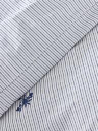 John Lewis Stanton Pure Cotton Embroidered Percale Duvet Cover Set, Blue - thumbnail 2