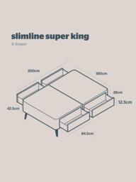 Silentnight Non-Sprung Upholstered 4 Drawer Slimline Divan Base, Super King Size - thumbnail 5