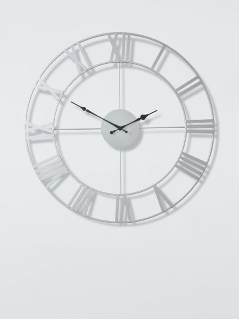 John Lewis Roman Numeral Skeleton Wall Clock, 60cm, Silver/Black - image 1