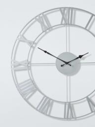 John Lewis Roman Numeral Skeleton Wall Clock, 60cm, Silver/Black - thumbnail 2
